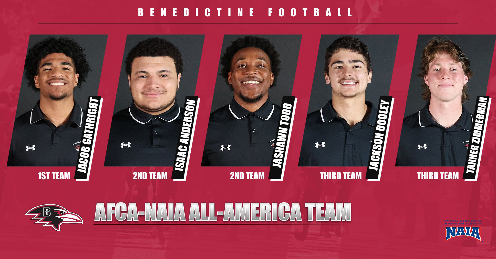 Football places Five on 2024 NAIA All-America Team