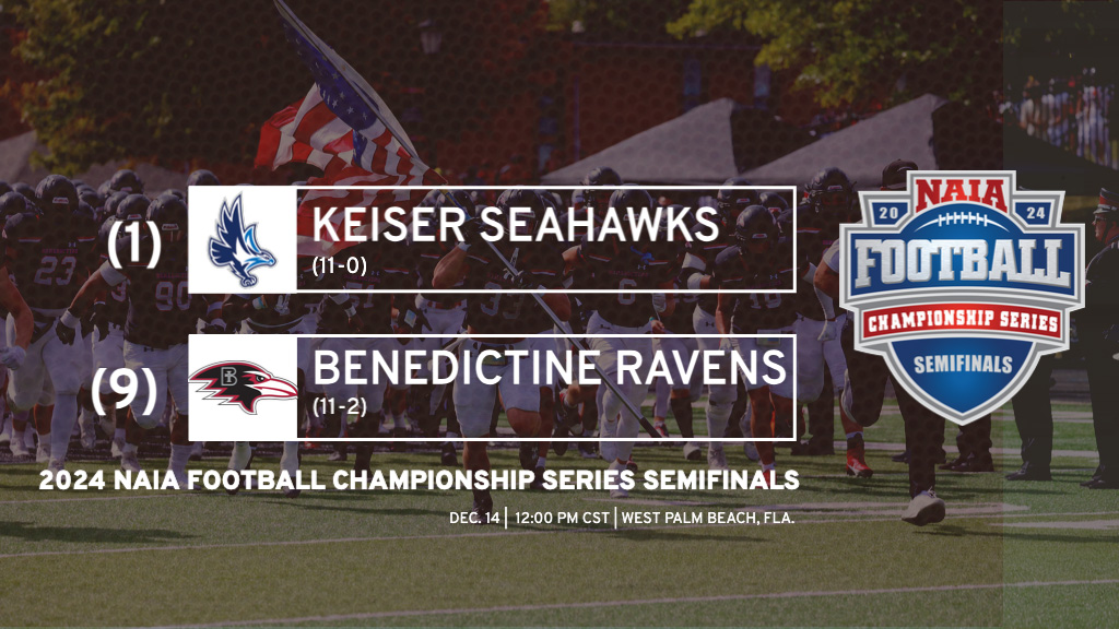 (9) Football draws (1) Keiser University in NAIA FCS Semifinals on Saturday in West Palm Beach, Fla.