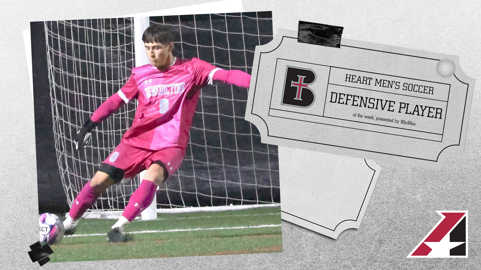 Noah Reuscher named Heart Men's Soccer Defensive Player of the Week