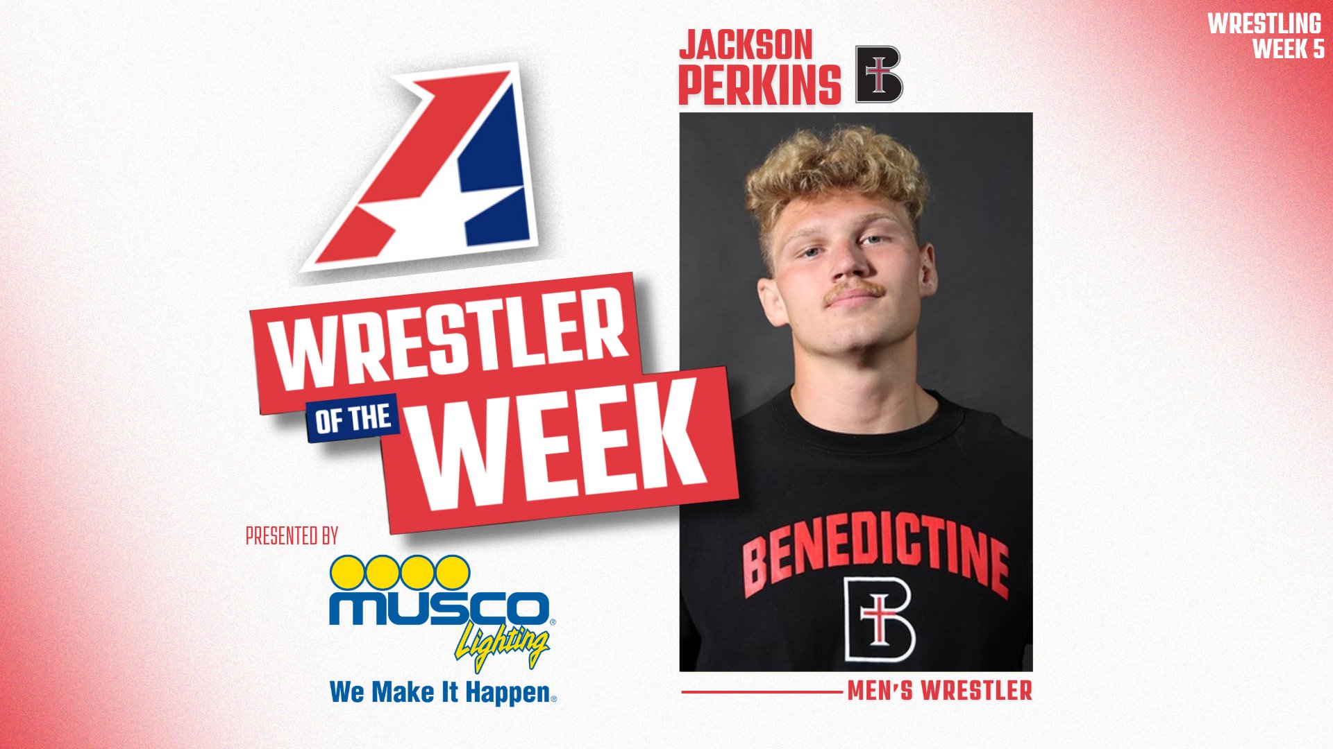 Jackson Perkins earns second Heart weekly honors for Wrestling